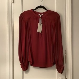 Joie size medium Addalla top, deep maroon/red, NWT